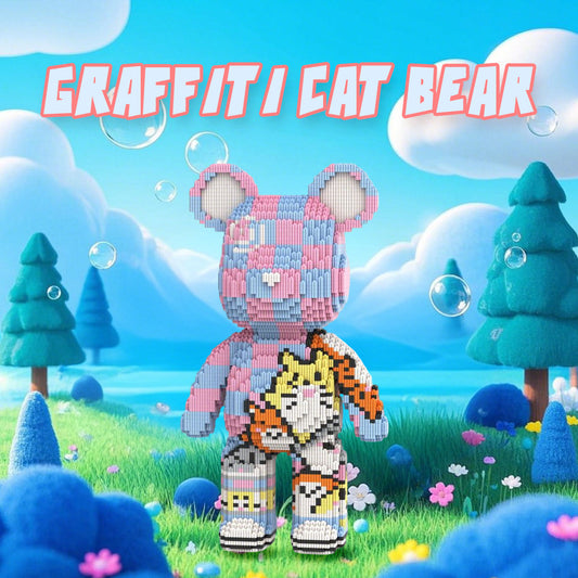 DAHONPA Pink Blue Checkerboard Cute Pet Bear Micro Building Blocks Set (5900 PCS) – DIY Energetic Trendy Collectible Figurine Toy for Kids & Adults
