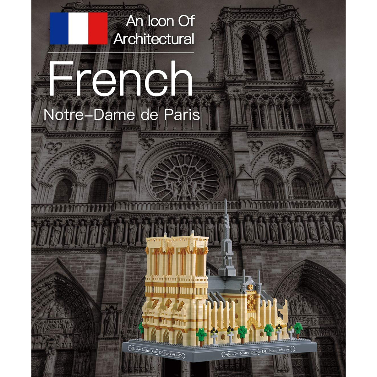 DAHONPA Architecture Series Notre Dame de Paris Micro Mini Building Blocks Set with 4018 Pieces