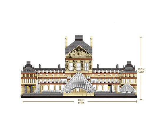 DAHONPA Architecture Series Architecture Louvre Micro Mini Building Blocks Set with 3377 Pieces OXCTOY
