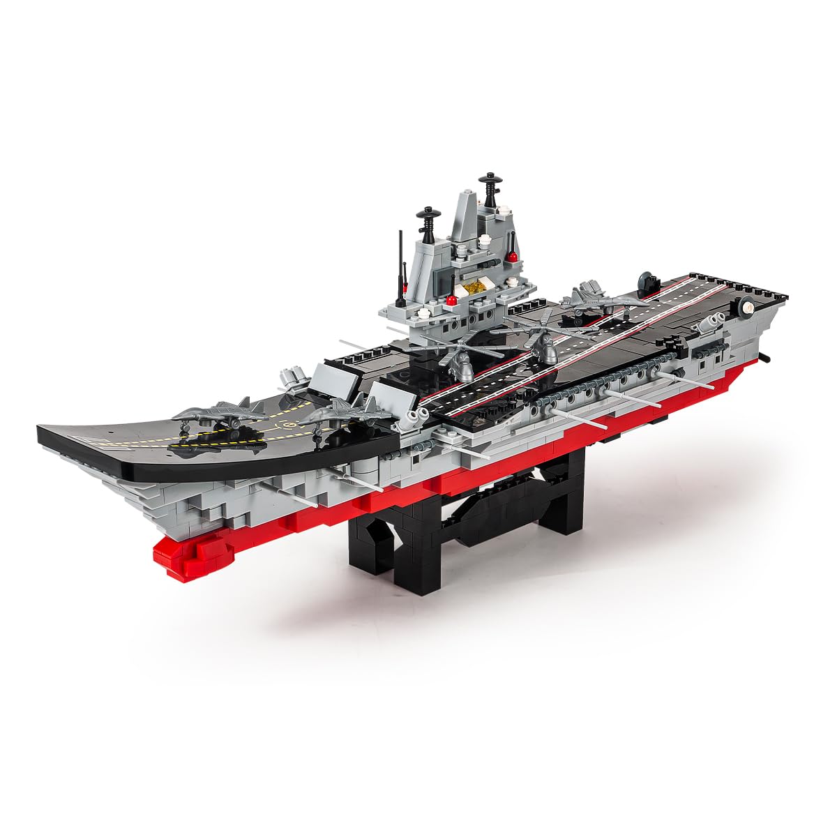 DAHONPA Aircraft Carrier Building Blocks Set with 1191 Pieces Warship Building Suit with Patrol Boats, Fighter, Jets