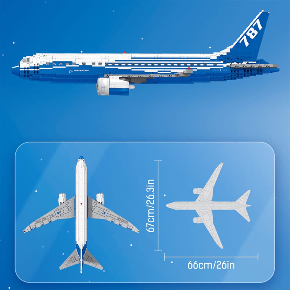DAHONPA Airplane Series Boeing 787 Building Blocks Set with 1350 Pieces