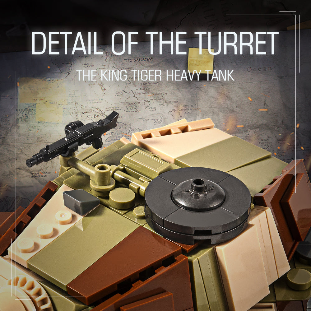 DAHONPA Military Series Tiger II Tank Building Blocks Set with 900+ Pieces