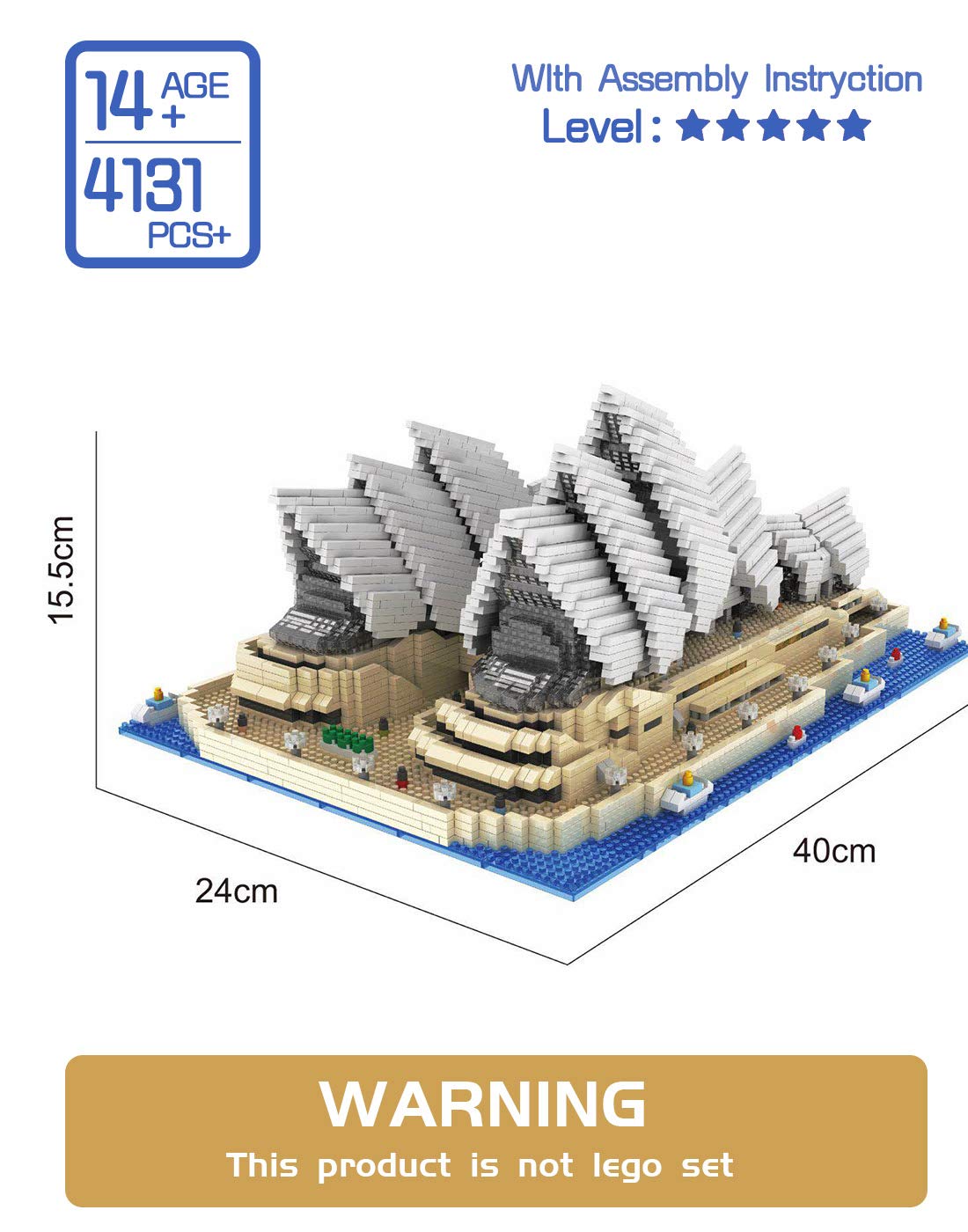 DAHONPA Architecture Series Sydney Opera House Micro Mini Building Blocks Set with 4131 Pieces
