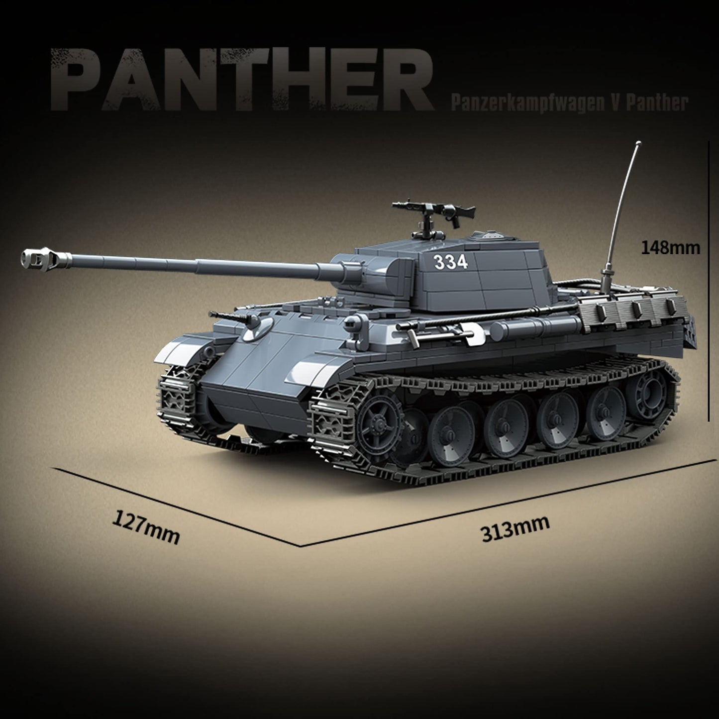 DAHONPA Military Series Panzerkampfwagen V Panther Tank Building Blocks Set with 1180 Pieces