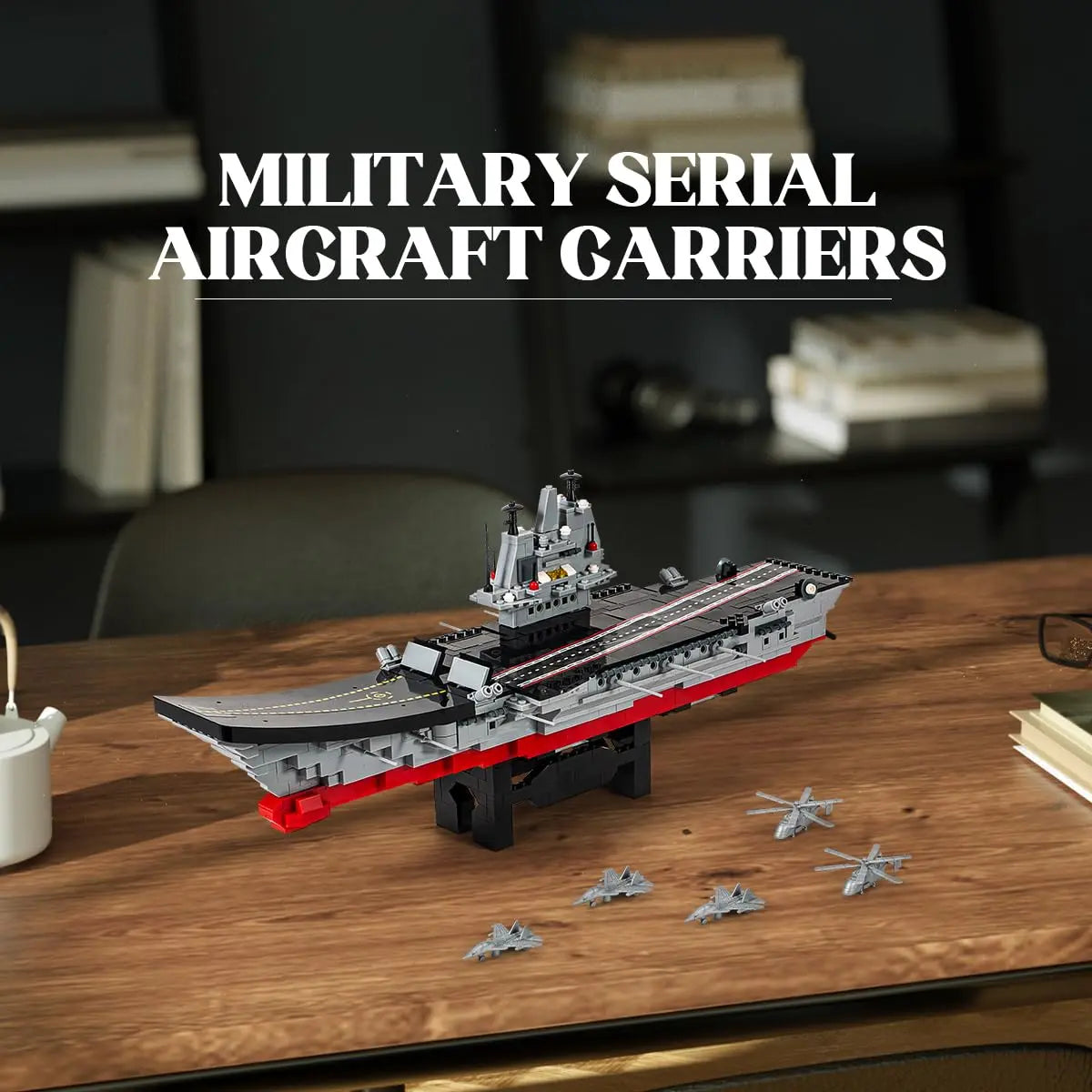 DAHONPA Aircraft Carrier Building Blocks Set with 1191 Pieces Warship Building Suit with Patrol Boats, Fighter, Jets DAHONPA