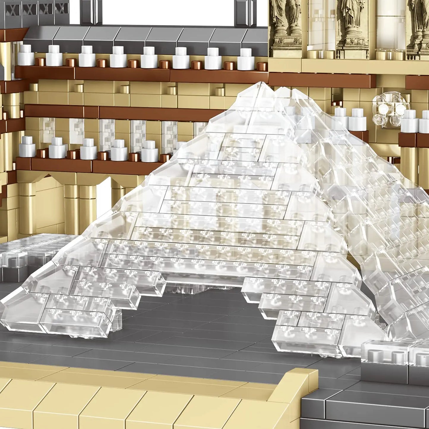 DAHONPA Architecture Series Architecture Louvre Micro Mini Building Blocks Set with 3377 Pieces OXCTOY
