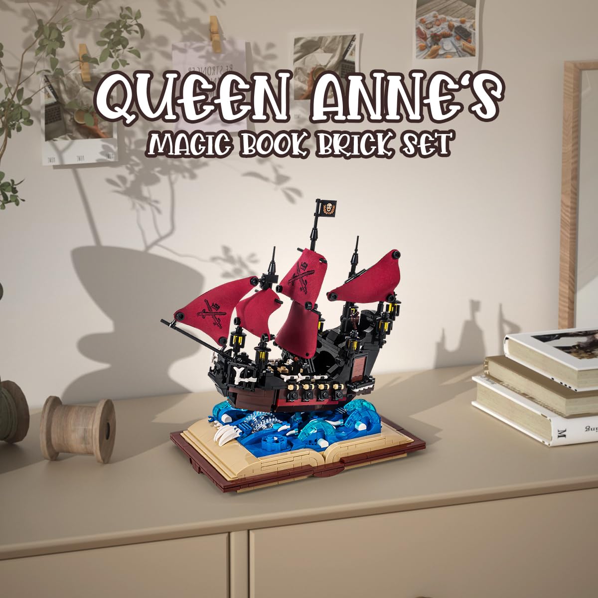 DAHONPA Grimoire Series Queen Anne's Revenge Ship Building Blocks Set with 966 Pieces