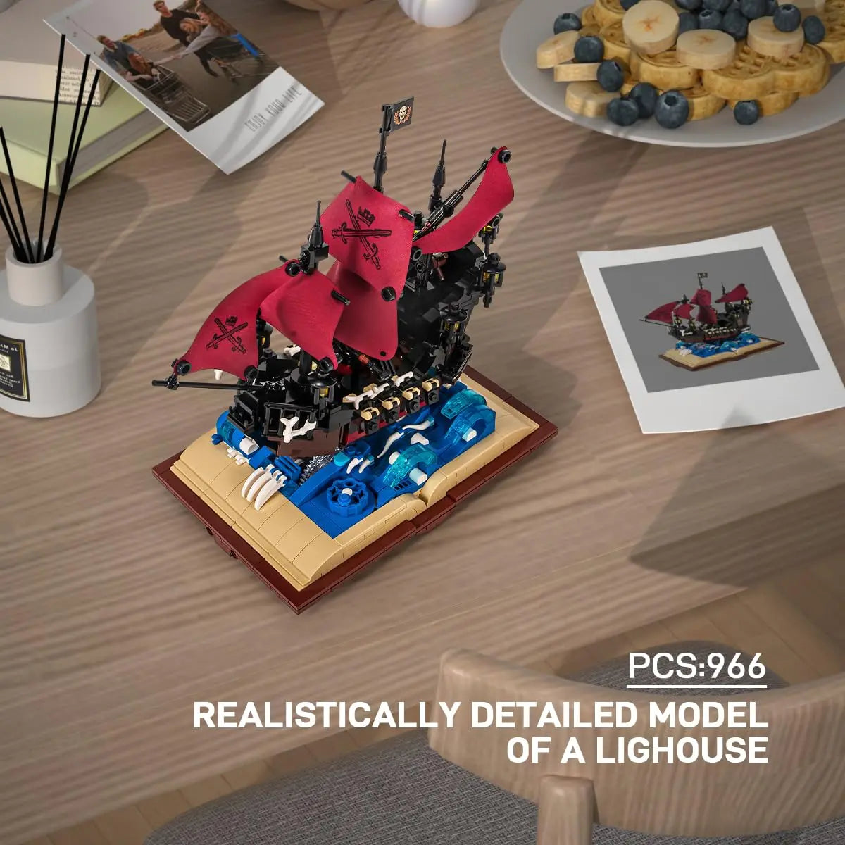 DAHONPA Grimoire Series Queen Anne's Revenge Ship Building Blocks Set with 966 Pieces DAHONPA