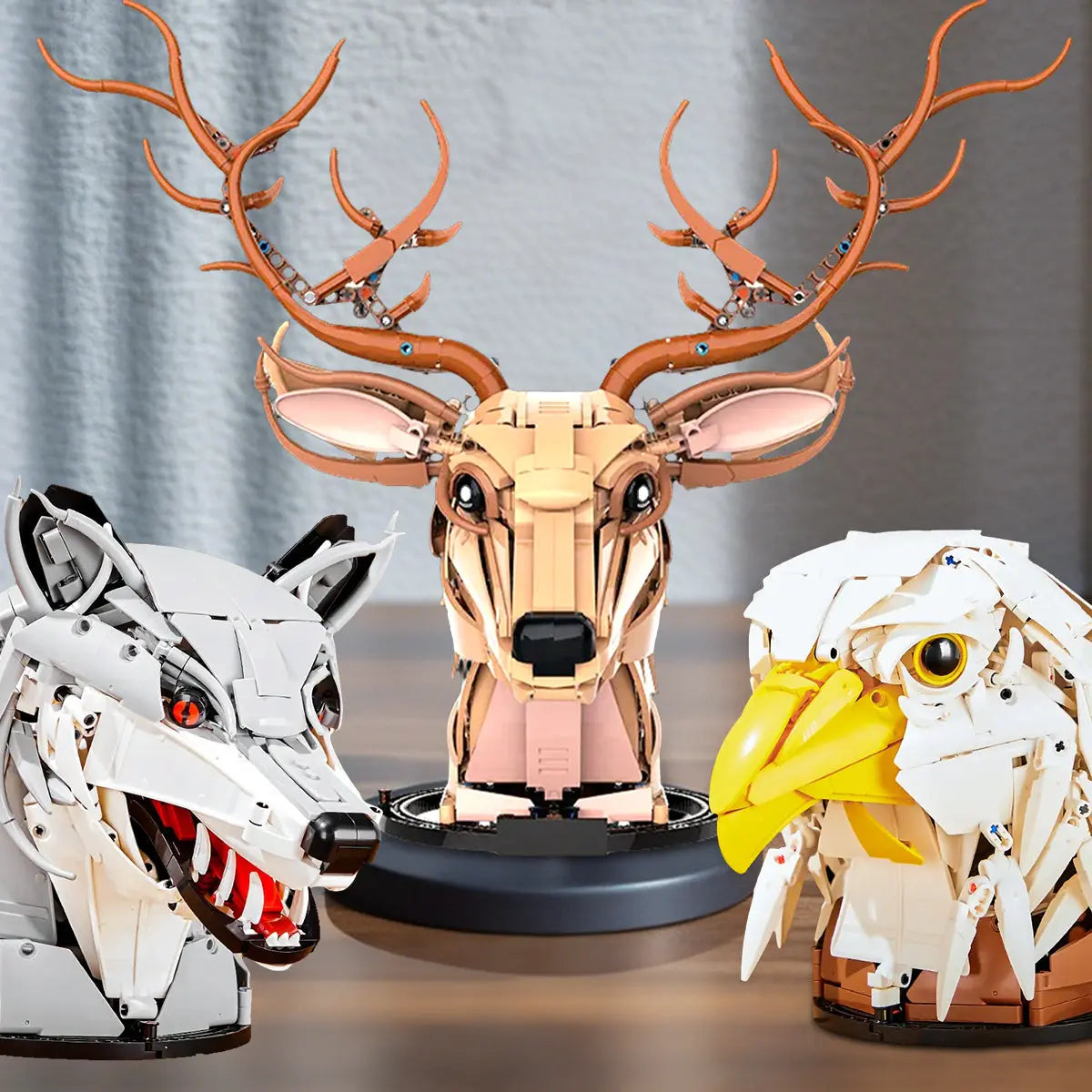 DAHONPA Deer Head Creative Decoration Series Animal Building Blocks Set(1070 PCS)Gift for Adults and Kids, Room Desk Decor or Wall Hanging DAHONPA