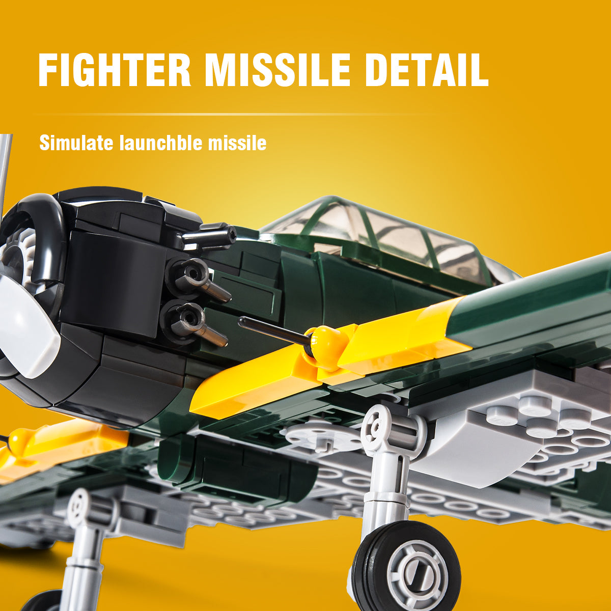DAHONPA Military Series A6M Zero Fighter Army Airplane Building Blocks Set with 560 Pieces