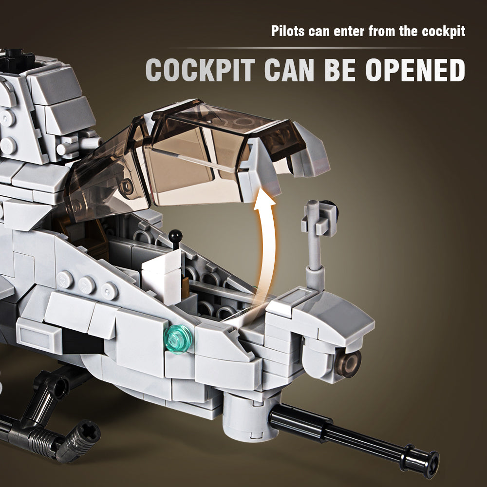 DAHONPA Military Series AH-1Z Helicopter Building Blocks Set with 482 Pieces