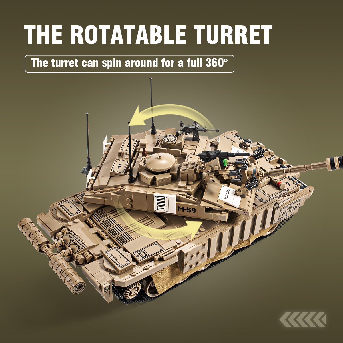 DAHONPA Military Series Challenger II Series Main Battle Tank Army Building Block with 1687 Pieces, Military Historical Collection Model