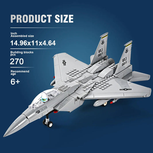 DAHONPA Military Series F-15 Eagle Fighter Jet Air Force Building Block Set with 262 Pieces DAHONPA