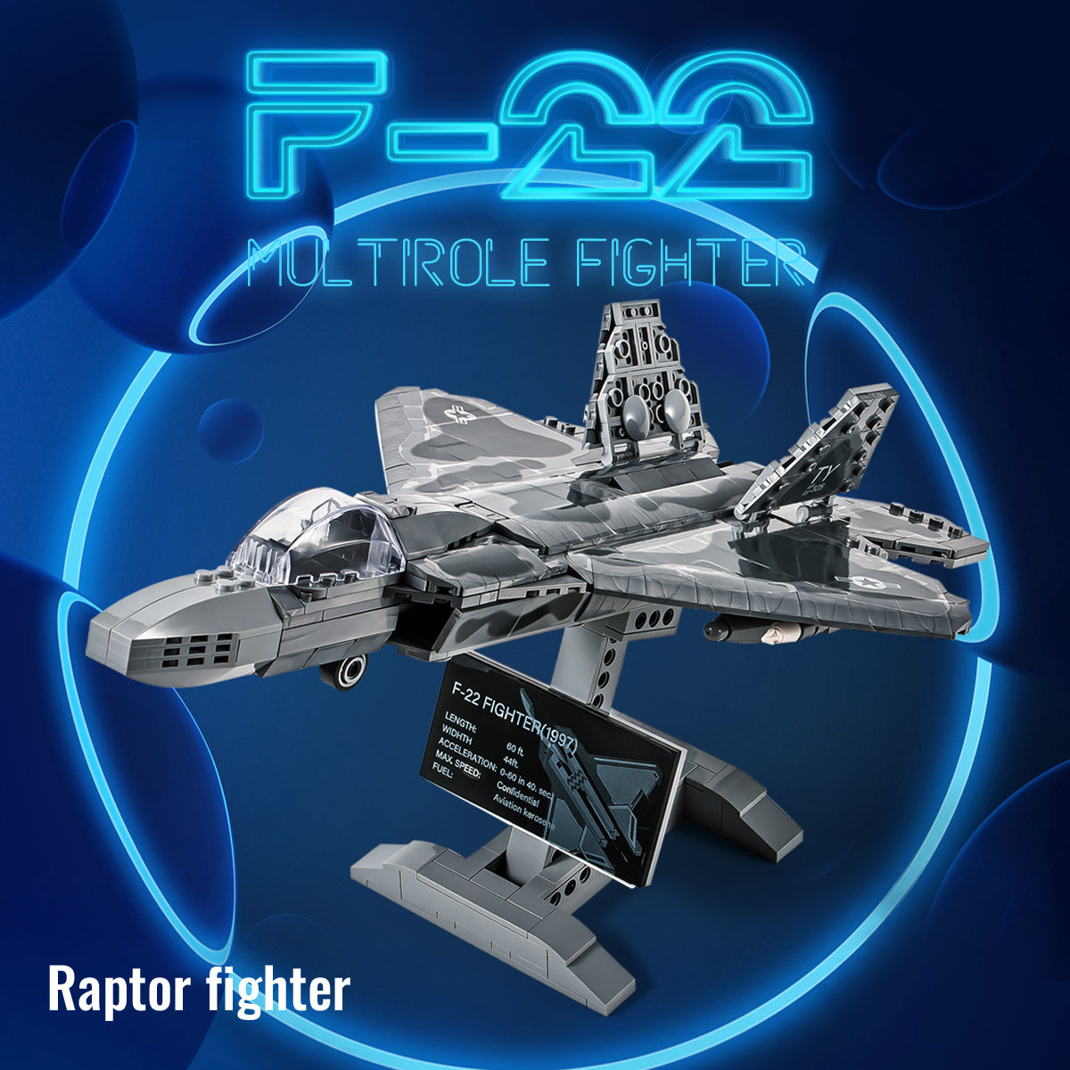 DAHONPA Military Series F-22 Raptor Fighter Army Airplane Building Blocks Set with 626 Pieces