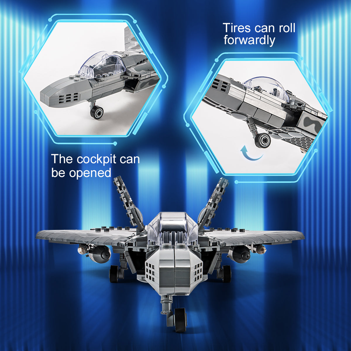 DAHONPA Military Series F-22 Raptor Fighter Army Airplane Building Blocks Set with 626 Pieces