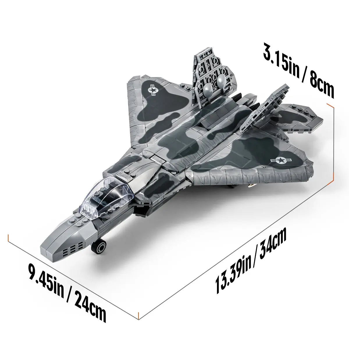 DAHONPA Military Series F-22 Raptor Fighter Army Airplane Building Blocks Set with 626 Pieces DAHONPA