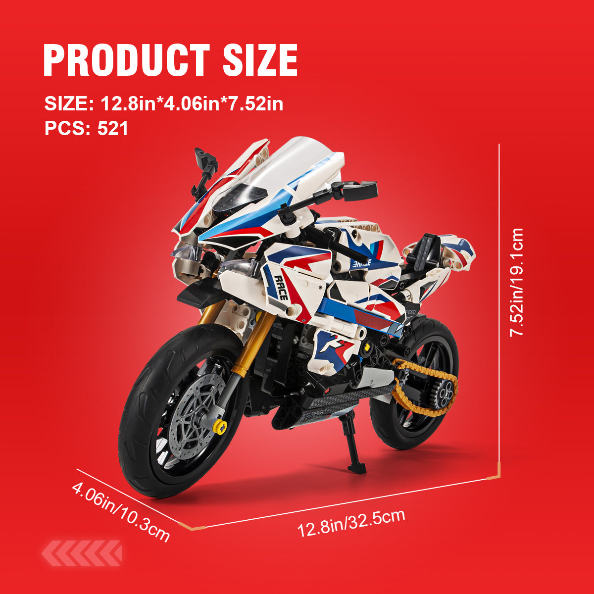 DAHONPA 2 in-1 Transform Motorbike Building Blocks Set, with 521 PCS Moto & Fighter Transform