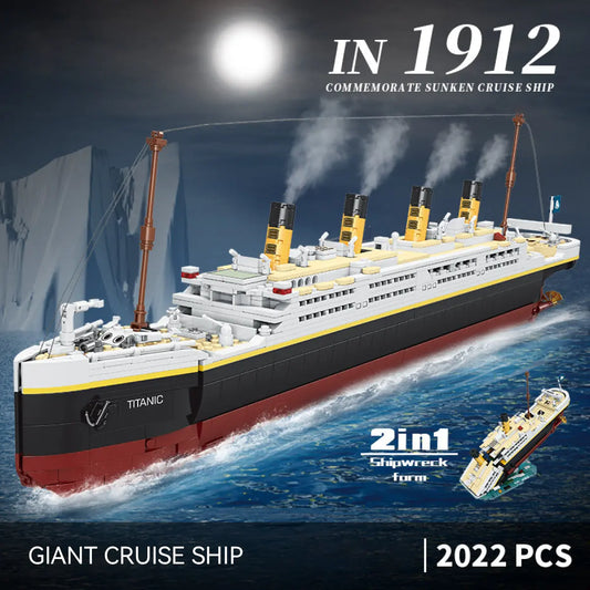 DAHONPA Titanic Model Building Blocks Kit with 2022 Pieces, Build and Display Cruise Ship Titanic Model, Toys Gift for Kids and Adults DAHONPA