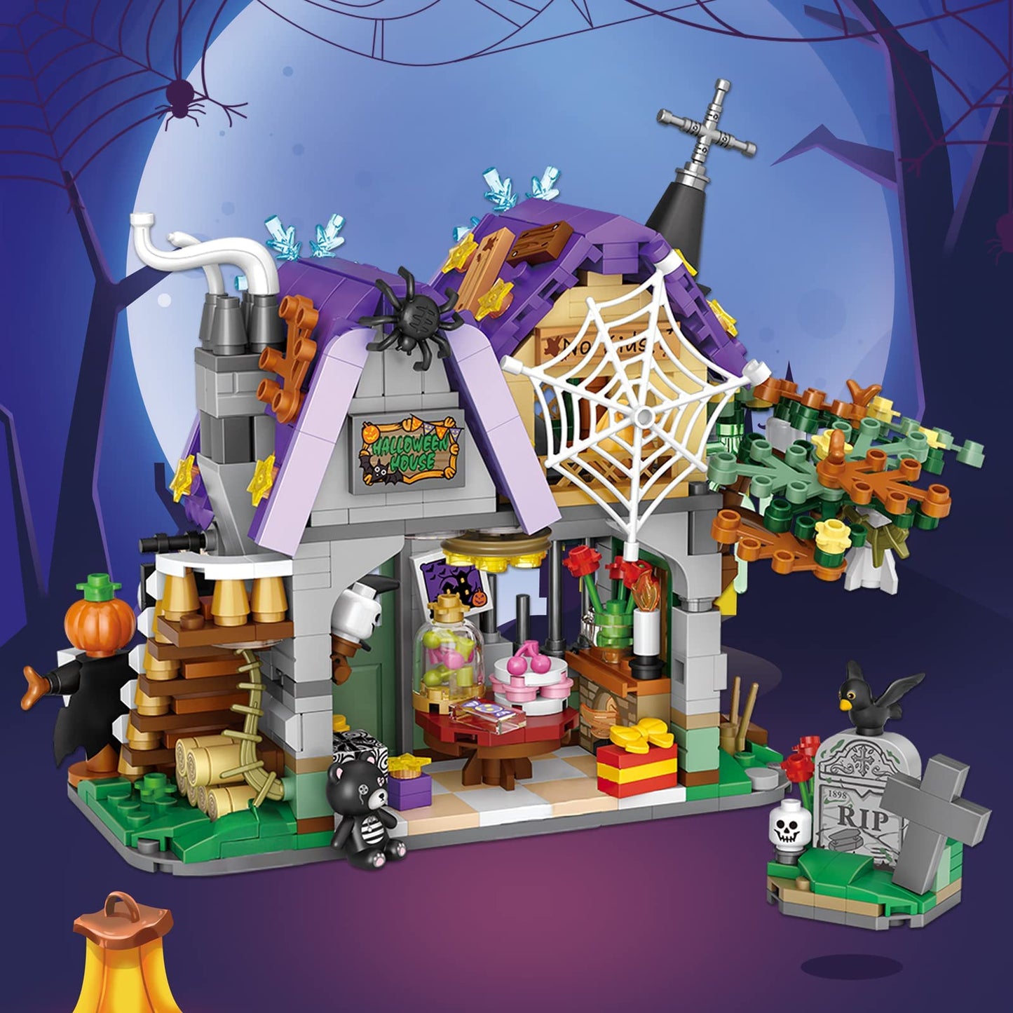 DAHONPA Halloween Haunted House Building Blocks Toys with 783 Pieces