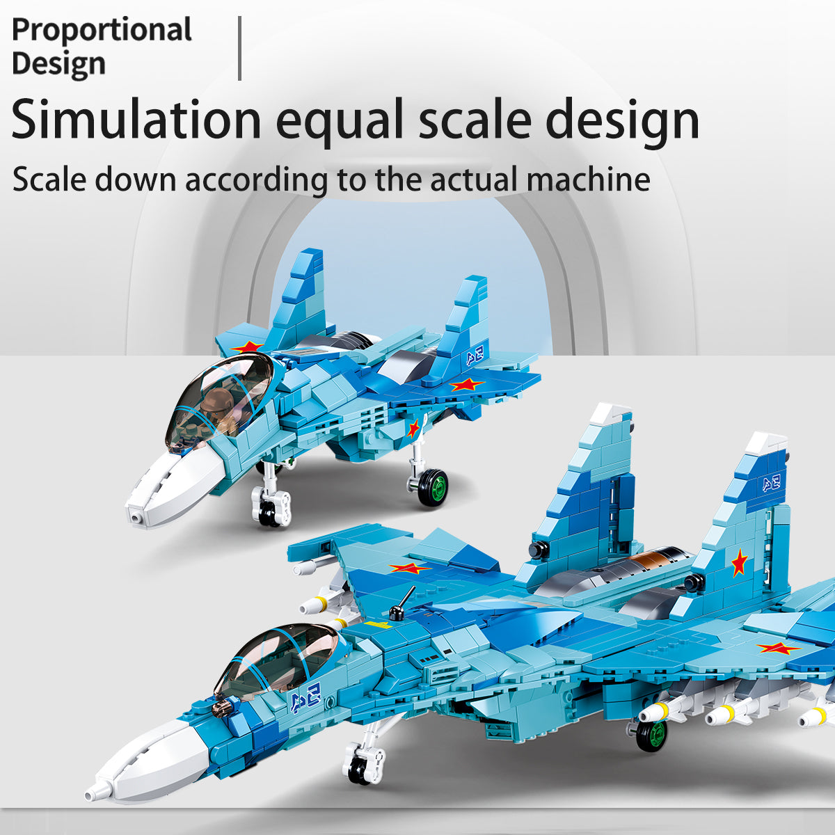 DAHONPA Military Series Su-27 Flanker Fighter Building Blocks Set with 1040 Pieces