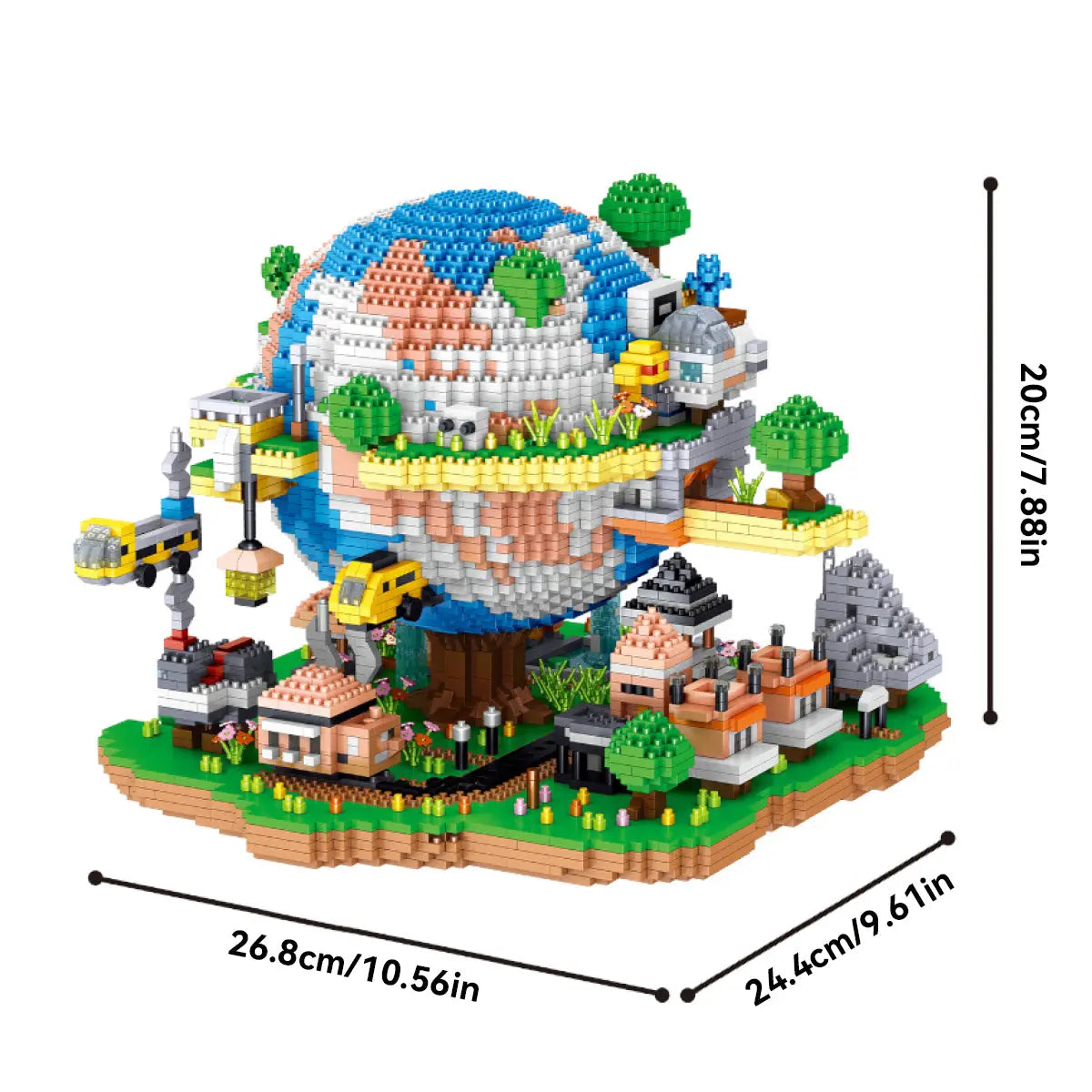 DAHONPA Global Village Micro Building Blocks Set, 5452 Pieces with Scene Elements, World Collection Model, Gift for Kid and Adult DAHONPA