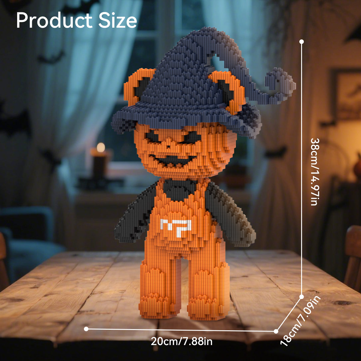 DAHONPA Halloween Pumpkin Bear Building Block Set, 2715 Pieces Micro Brick, Halloween Decoration Present, Home & Office Decor
