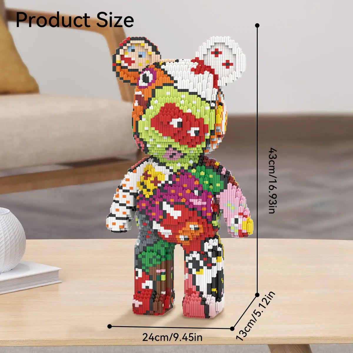 DAHONPA Pop Art Graffiti Bear Micro Building Blocks Set (6950 PCS) – DIY Avant-garde Art Trendy Collectible Bear Figurine Toy for Kids & Adults DAHONPA