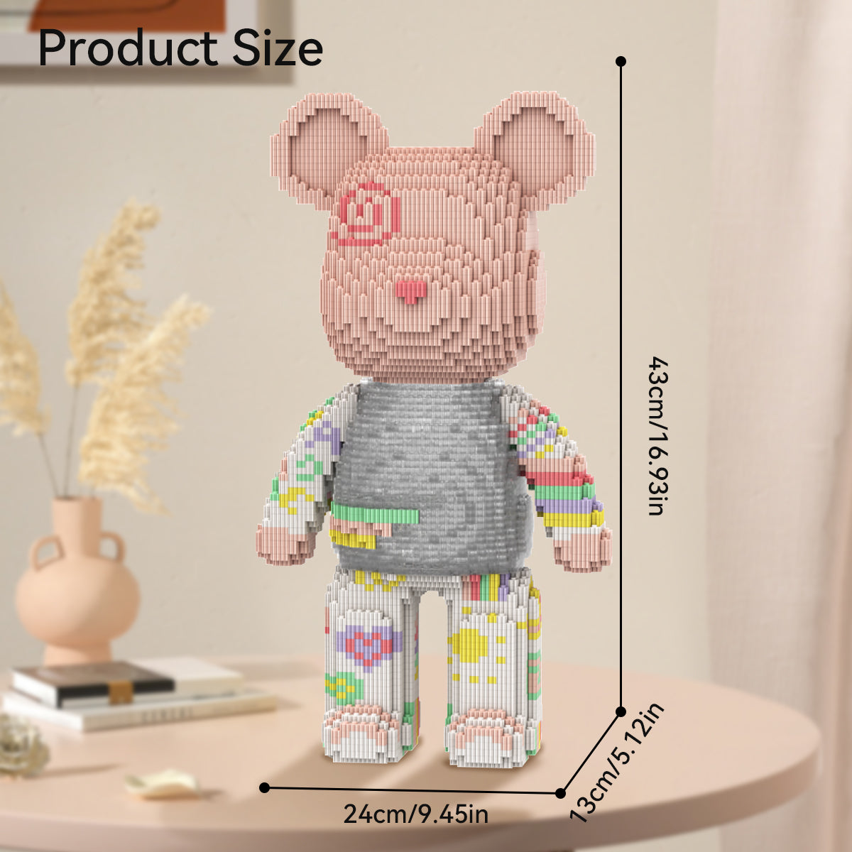 DAHONPA Rainbow Fun Patchwork Bear Micro Building Blocks Set (5250 PCS) – DIY Energetic Trendy Collectible Figurine Toy for Kids & Adults