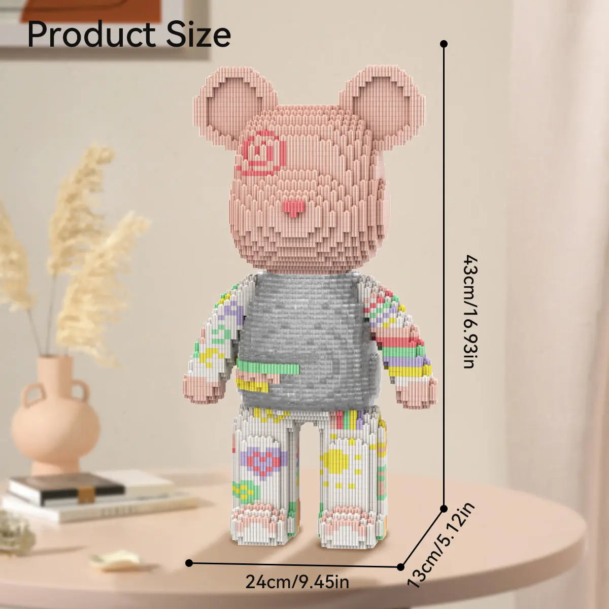 DAHONPA Rainbow Fun Patchwork Bear Micro Building Blocks Set (5250 PCS) – DIY Energetic Trendy Collectible Figurine Toy for Kids & Adults DAHONPA