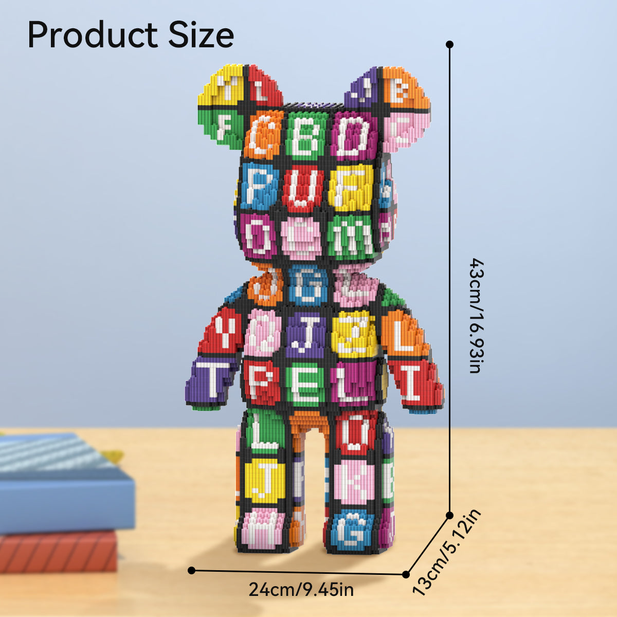 DAHONPA Animal Letter Pattern Bear Micro Building Blocks for Adults (6800 PCS), Bear Bricks Set Creative Home & Office Decor, Collectible Display Model Gift for Adults and Kids