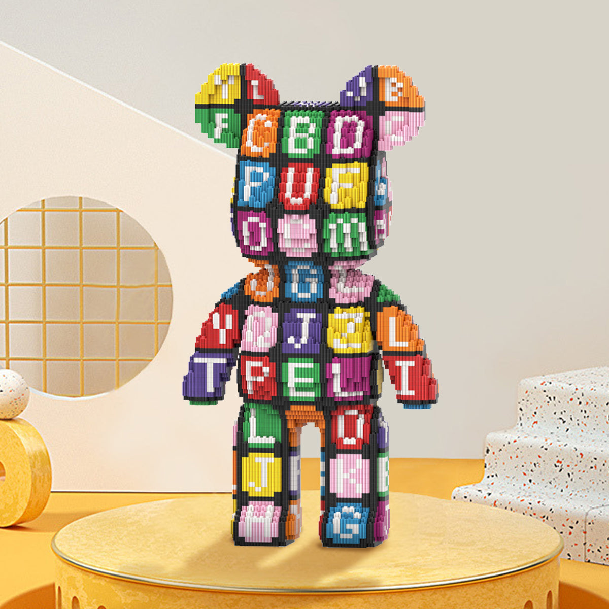 DAHONPA Animal Letter Pattern Bear Micro Building Blocks for Adults (6800 PCS), Bear Bricks Set Creative Home & Office Decor, Collectible Display Model Gift for Adults and Kids