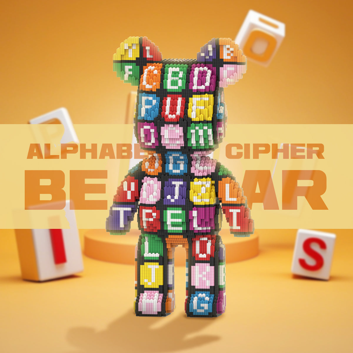 DAHONPA Animal Letter Pattern Bear Micro Building Blocks for Adults (6800 PCS), Bear Bricks Set Creative Home & Office Decor, Collectible Display Model Gift for Adults and Kids