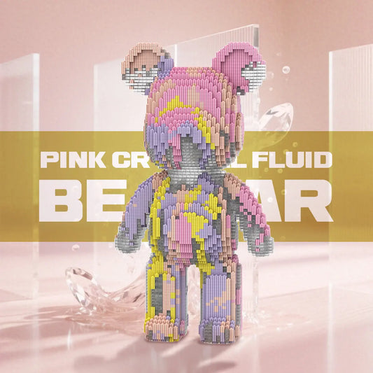 DAHONPA Pink Purple Gilded Splash Ink Bear Micro Building Blocks Set (6400 PCS) – DIY Dreamy Art Trendy Collectible Figurine Toy for Kids & Adults DAHONPA