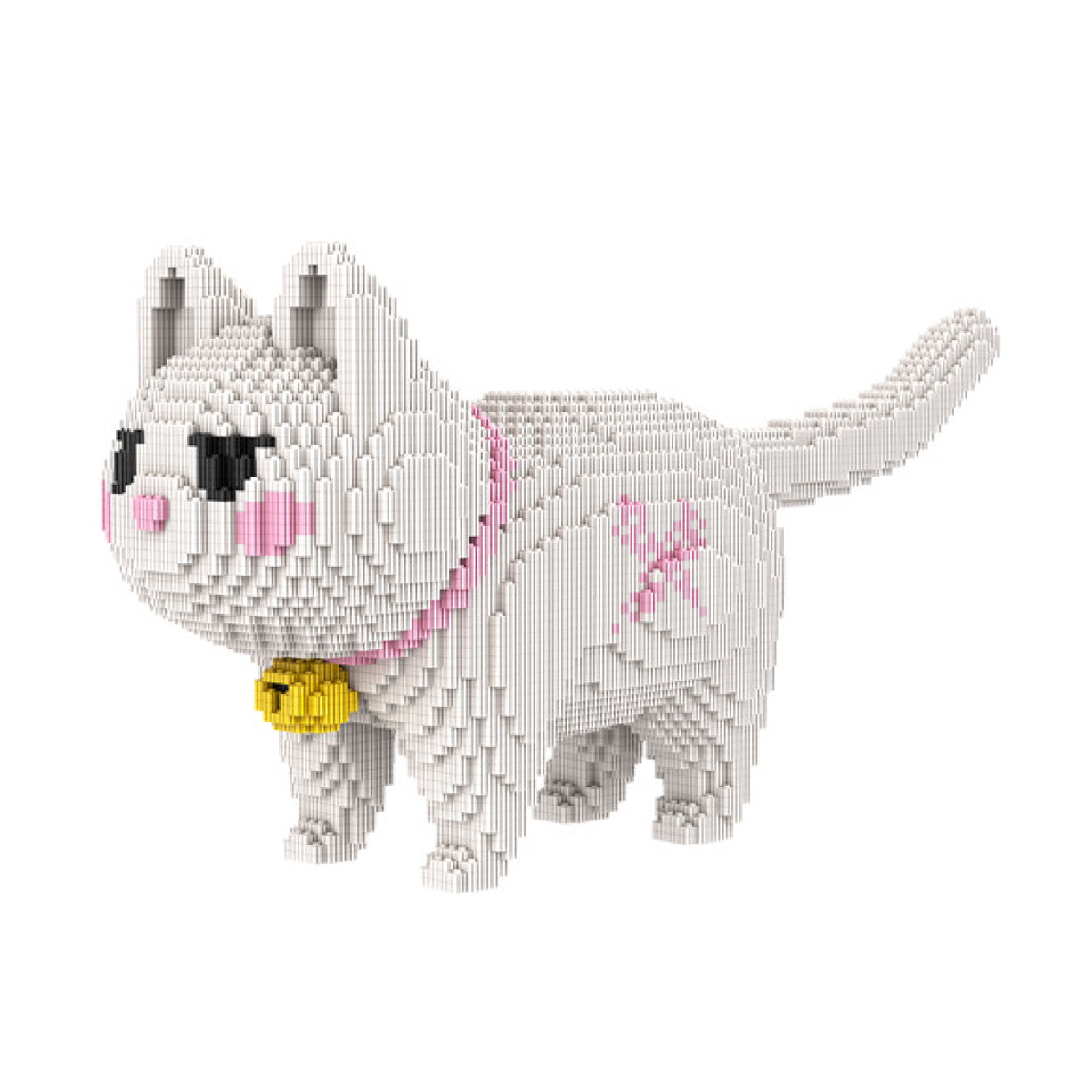 DAHONPA Animal Bell White Cat Cute Micro Building Blocks Set(10784PCS), Creative Home & Office Decor, Gift for Adults and Kids