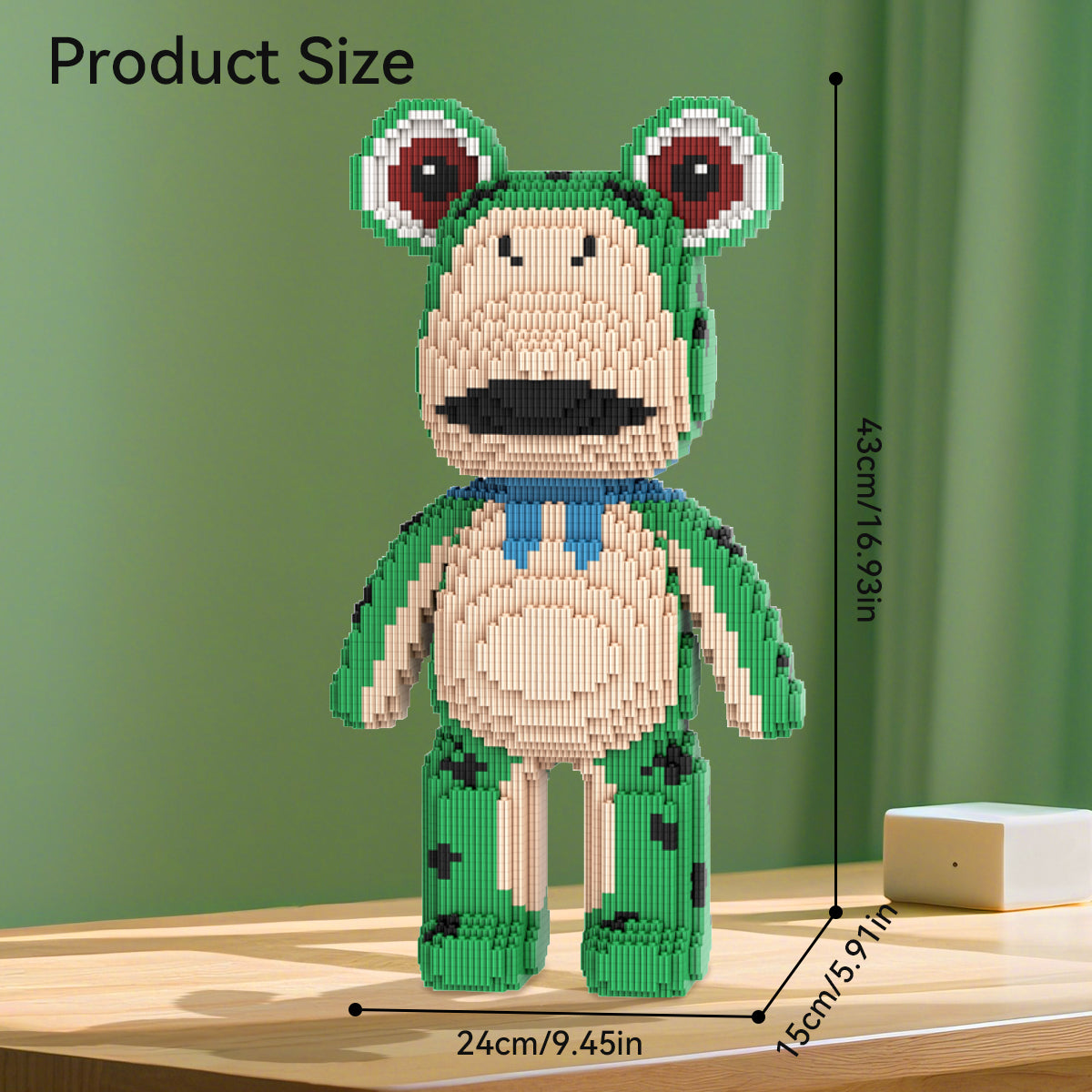 DAHONPA Cute Frog Hood Bear Micro Building Blocks Set (5650 PCS) – DIY Healing-style Trendy Bear Figurine Toy for Kids & Adults