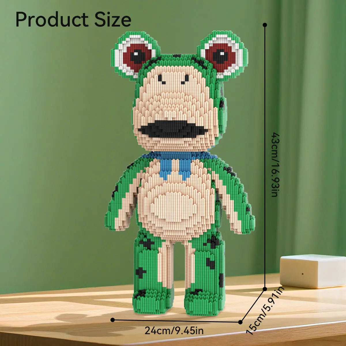 DAHONPA Cute Frog Hood Bear Micro Building Blocks Set (5650 PCS) – DIY Healing-style Trendy Bear Figurine Toy for Kids & Adults DAHONPA