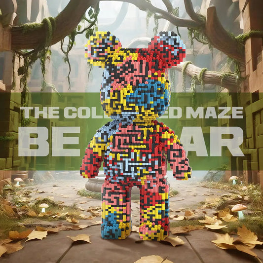 DAHONPA Art Labyrinth Color-Block Bear Micro Building Blocks Set (7250 PCS) – DIY Trendy Art Collectible Figurine for Kids & Adults DAHONPA