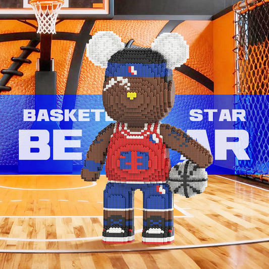 DAHONPA Basketball Player Bear Micro Building Blocks Set (5150 PCS) – DIY Sports Trendy Collectible Figurine for Kids & Adults