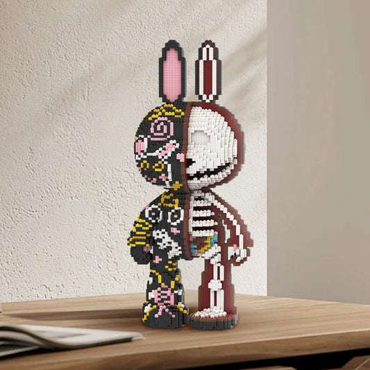 DAHONPA Animal Rabbit Half Graffiti Half Skeleton Micro Building Blocks Set(8000PCS), Creative Home & Office Decor, Gift for Adults and Kids DAHONPA