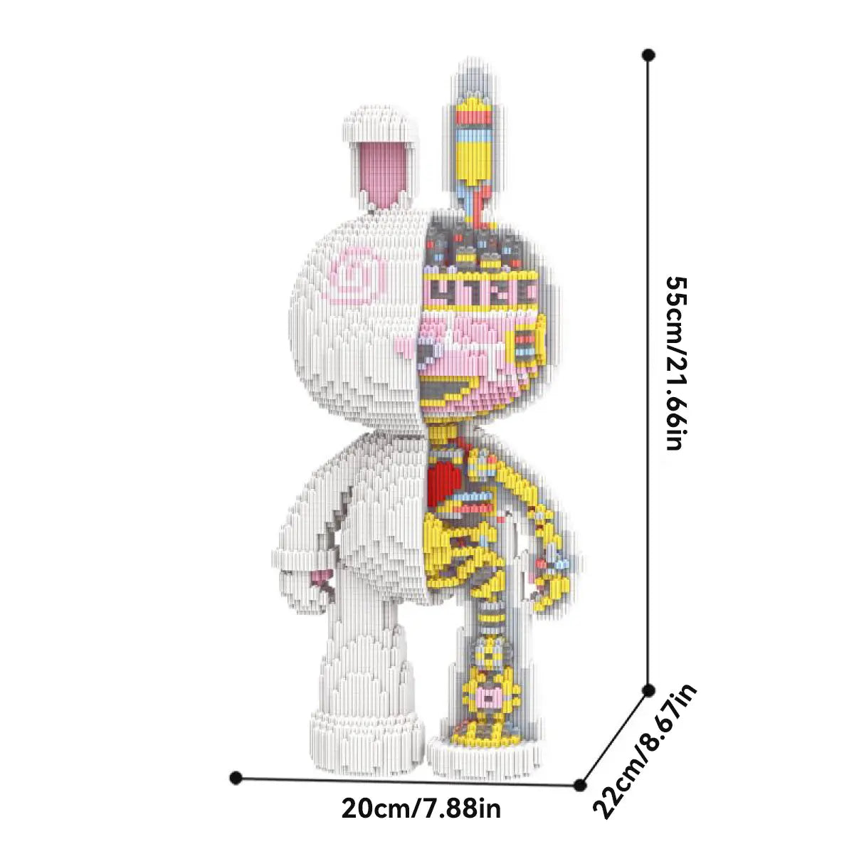 DAHONPA Animal Mechanical Dissection Rabbit Micro Building Blocks Set with Drawer(8000PCS), Personalized Decoration, Gift for Adults and Kids DAHONPA