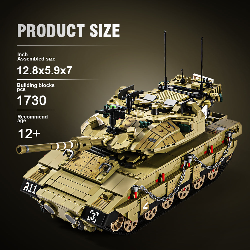 DAHONPA Military Series Merkava Mk4 Tank Building Blocks Set with 1730 Pieces