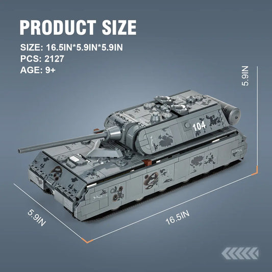 DAHONPA Military Series Panzer VIII Maus Tank Building Blocks Set with 2300 Pieces DAHONPA