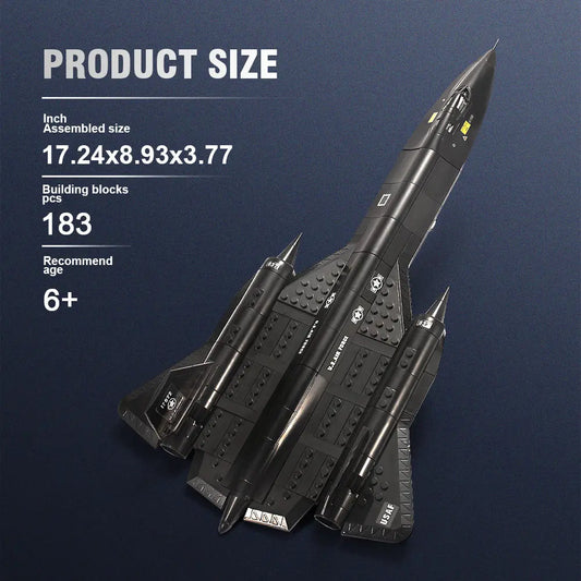 DAHONPA Military Series SR71 Blackbird Fighter Building Blocks Set with 183 Pieces DAHONPA
