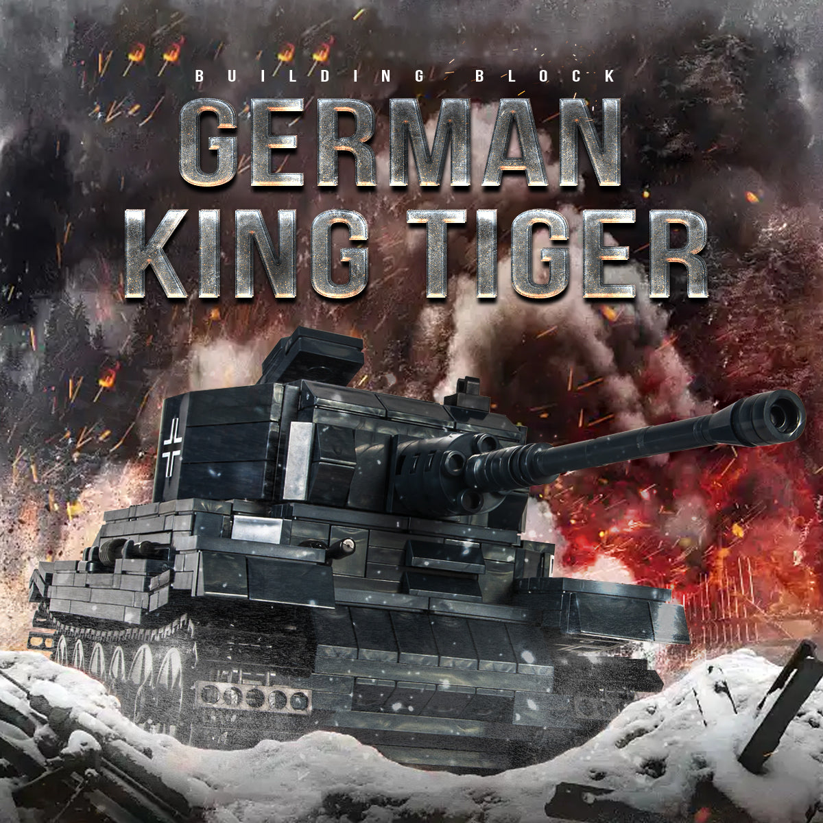 DAHONPA Military Series Tiger I Tank PzKpfw Ⅵ Building Blocks Set with 1150 Pieces