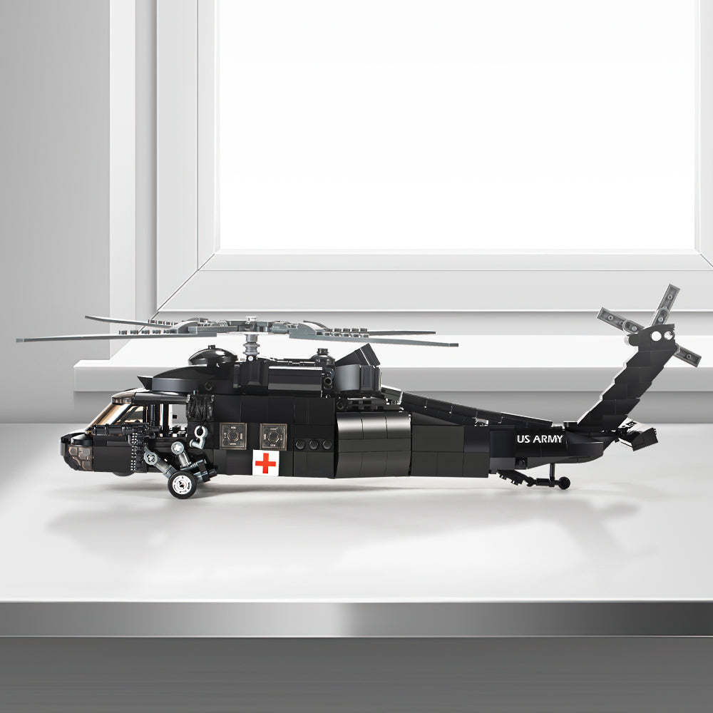 DAHONPA Military Series UH-60 Black Hawk Helicopter Army Airplane Building Blocks Set with 700 Pieces
