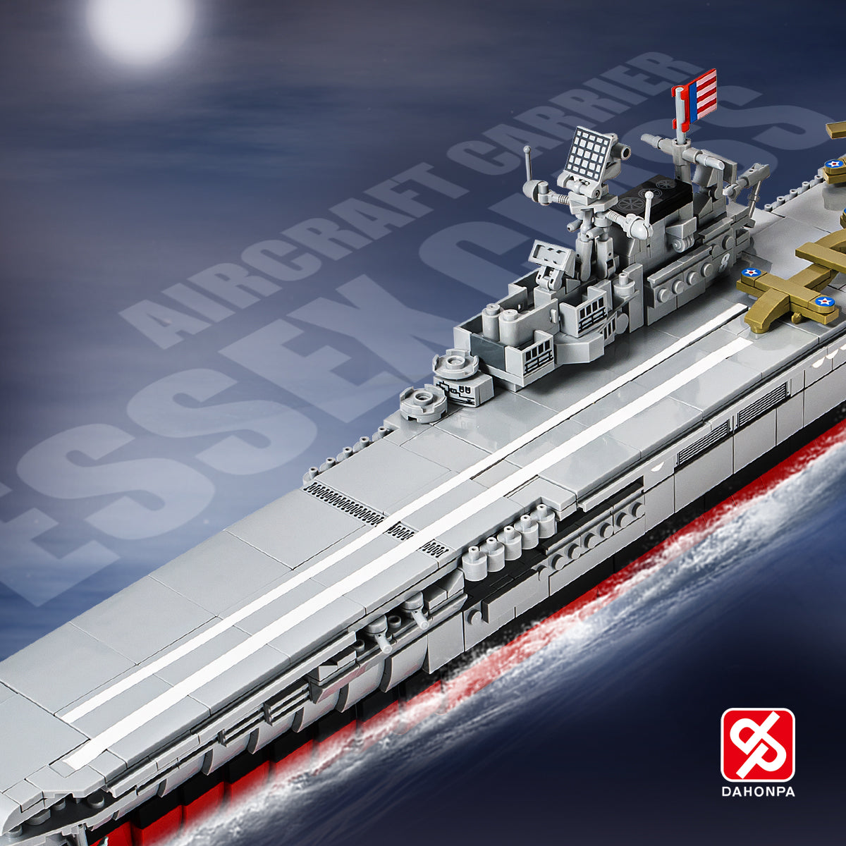 DAHONPA Ship Military Aircraft Carrier USS Building Blocks Set with 1969 Pieces