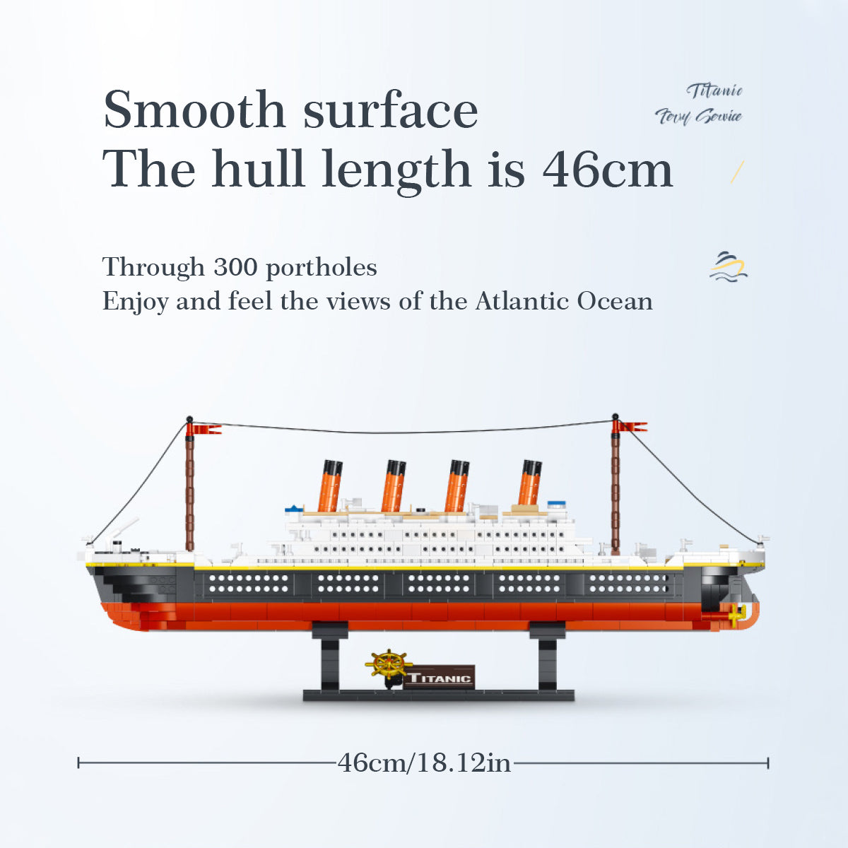 DAHONPA Titanic Model Micro Building Block Set, 1288 Pieces with Stand, Cruise Ship Titanic Model with Figures, Display and Collect Toy Gifts for Kid and Adult