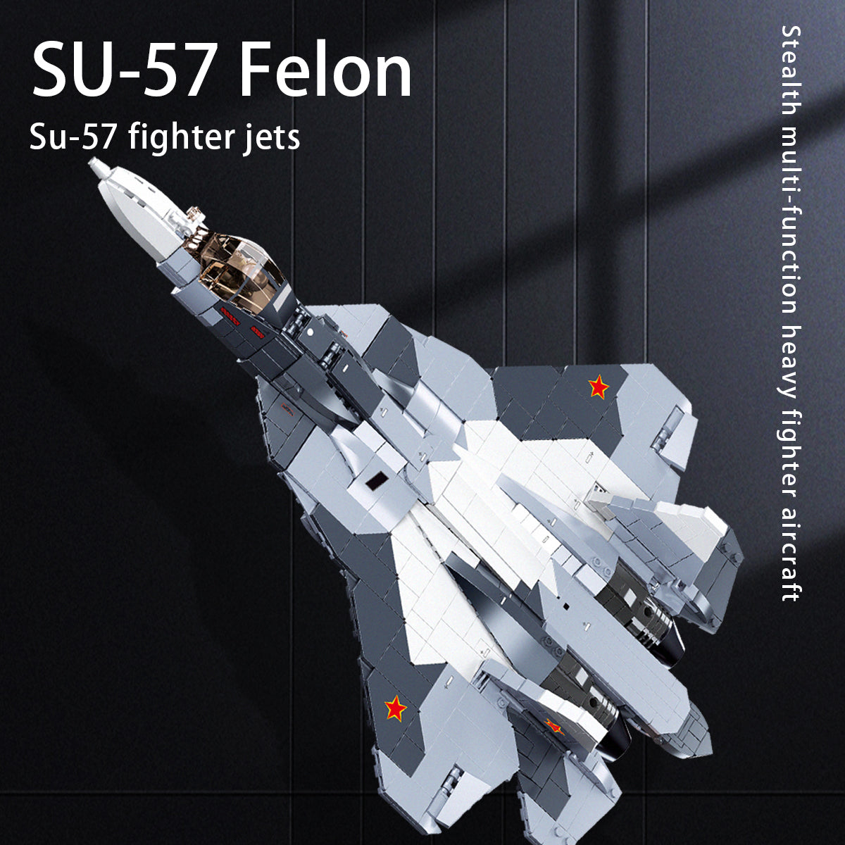 DAHONPA Military Series Su-57 Felon Fighter Building Blocks Set with 893 Pieces