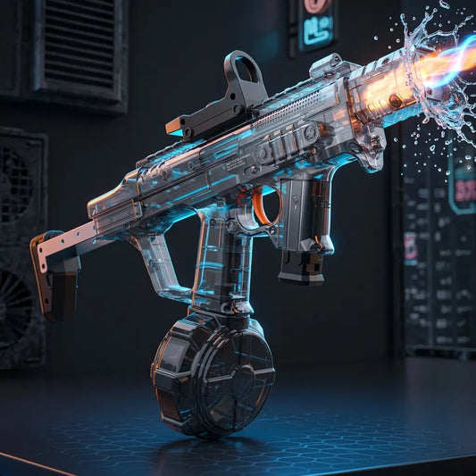 MK3 Electric Water Blaster – Fully Automatic LED Water Gun with Transparent Sci-Fi Design, USB Rechargeable, Auto Refill System for Outdoor Summer Water Battles DAHONPA