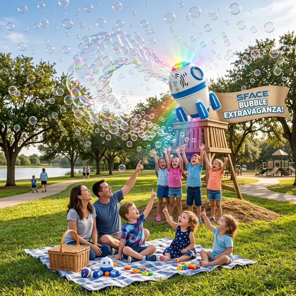Dahonpa Space Rocket Bubble Machine for Kids – Handheld Electric Bubble Toy with Automatic Bubble Blower, Colorful Light Effects, Safe Plastic, Indoor & Outdoor Fun DAHONPA